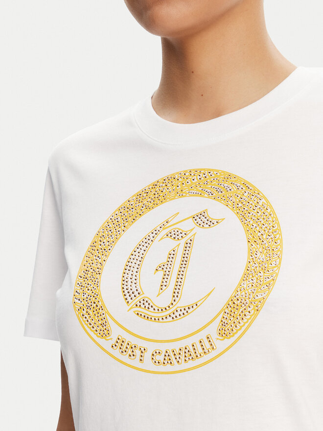 Just Cavalli Just Cavalli Camiseta 78PAHE13 Blanco Regular Fit