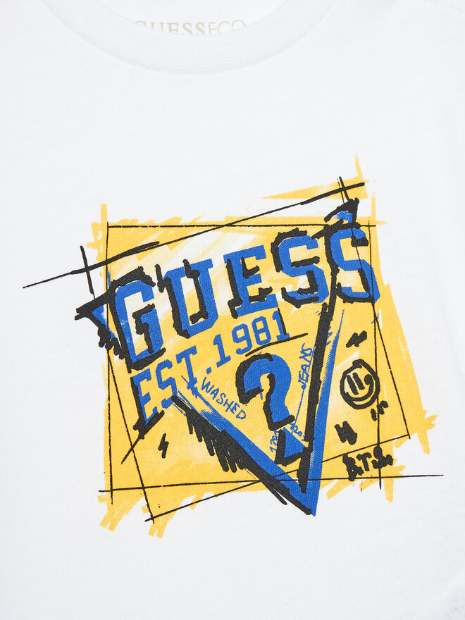 Guess Guess Marškinėliai N4YI00 K8HM4 Balta Regular Fit