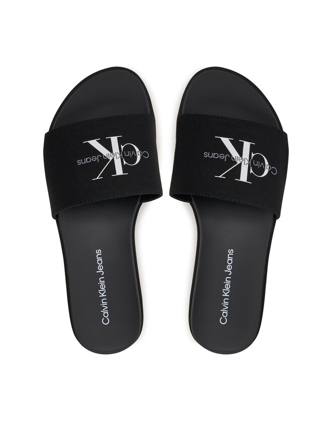 Calvin Klein Jeans Pantoletten Calvin Klein Jeans Flatform Sandal Met YW0YW01036 Schwarz