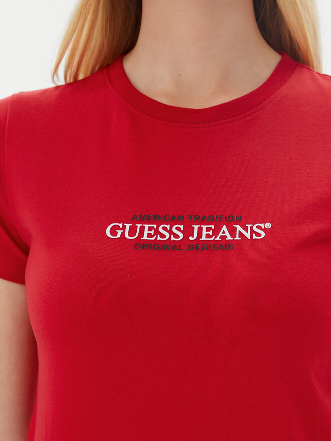 Guess Jeans Guess Jeans Camiseta W5RI4 2K8HM0 Rojo Regular Fit