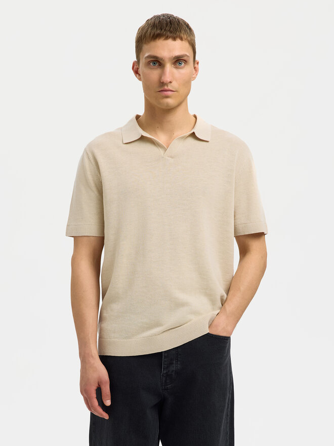 Selected Homme Selected Homme Poloshirt Mattis 16096197 Beige Regular Fit