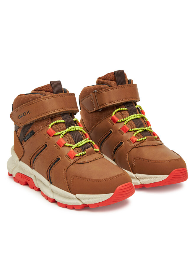 Geox Botines planos Geox J Flexyper Plus J56LCC 0FUME C0616 S Marrón