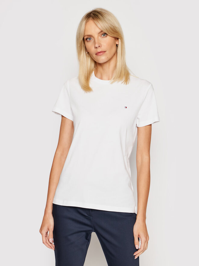 Tommy Hilfiger Tommy Hilfiger Camiseta WW0WW22043 Blanco Regular Fit