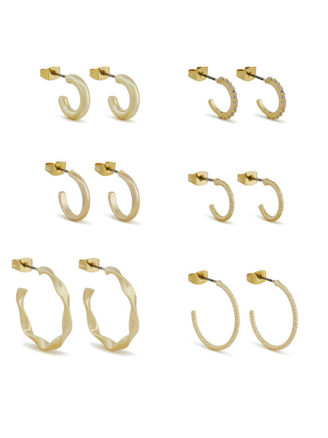 Pieces 6er-Set Ohrringe Pieces 17120519 Goldfarben