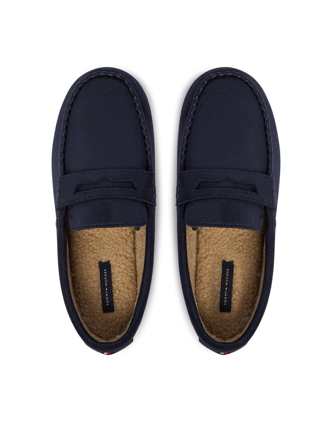 Tommy Hilfiger Hausschuhe Tommy Hilfiger Hilfiger Driver House Shoe FM0FM06012 Dunkelblau