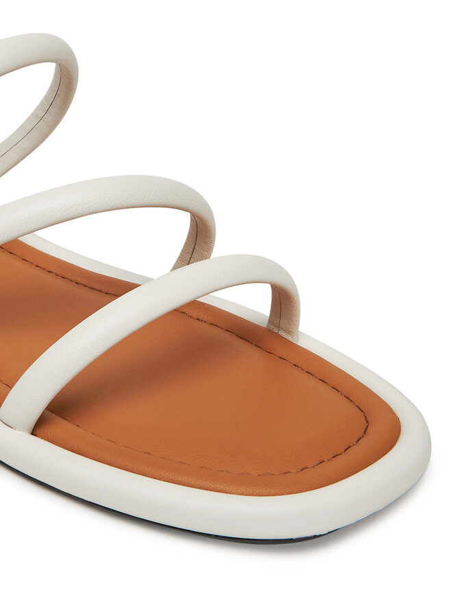 Tommy Hilfiger Şlapi Tommy Hilfiger Strappy Leather Mule FW0FW08939 Alb