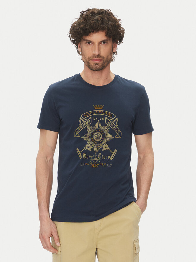 La Martina La Martina T-Shirt Aloysius MARG30 JS206 Dunkelblau Regular Fit