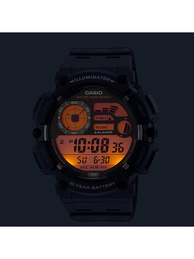Casio Zegarek Casio Digital Moonphase WS-1500H-1AVEF Granatowy
