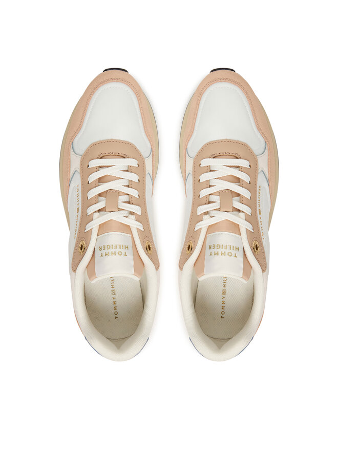 Tommy Hilfiger Sneakers Tommy Hilfiger Mix Material Runner FW0FW08950 Écru