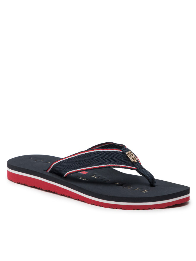 Tommy Hilfiger Flip-flops Tommy Hilfiger Th Hardware Flat Beach Sandal FW0FW06421 Sötétkék