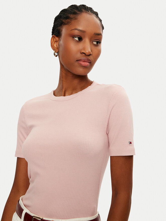 Tommy Hilfiger Tommy Hilfiger Camiseta WW0WW43918 Rosa Slim Fit