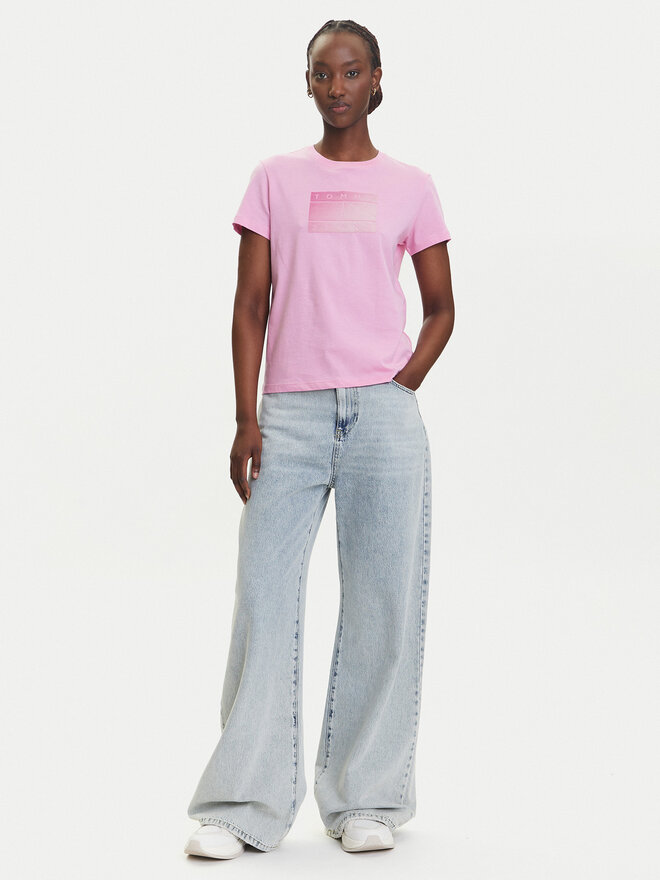 Tommy Jeans Tommy Jeans Camiseta Gradient Flag DW0DW20905 Rosa Regular Fit