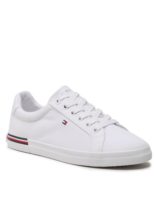 Tommy Hilfiger Πάνινα παπούτσια Tommy Hilfiger Essential Stripes Sneaker FW0FW06954 Λευκό