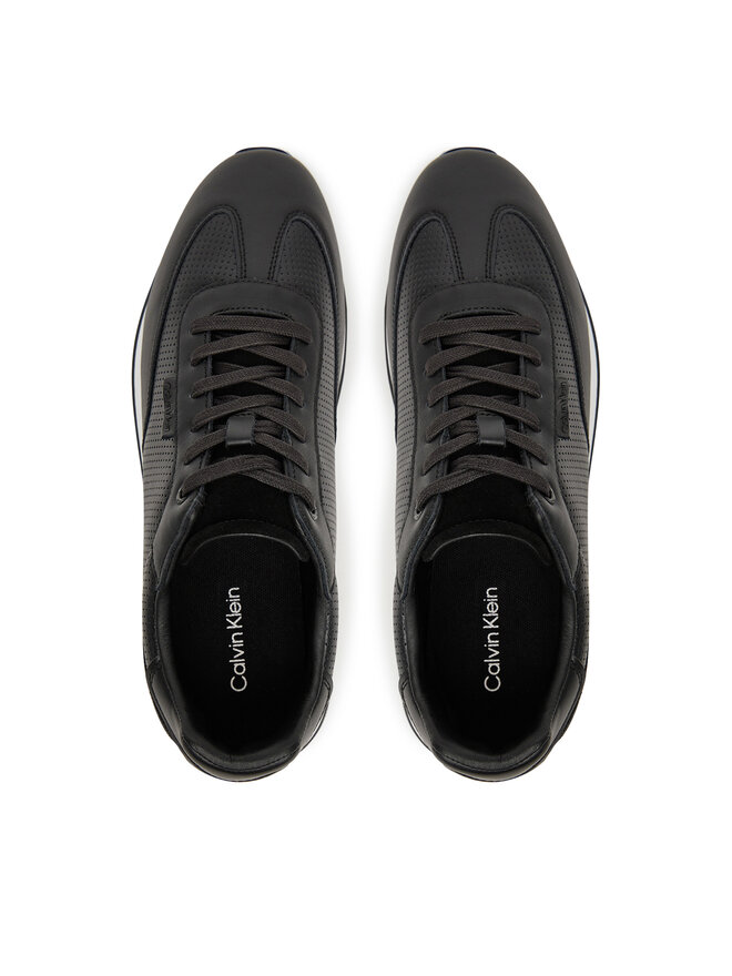 Calvin Klein Сникърси Calvin Klein Low Prof Runn Laceup Perf Lth HM0HM01871 Черен
