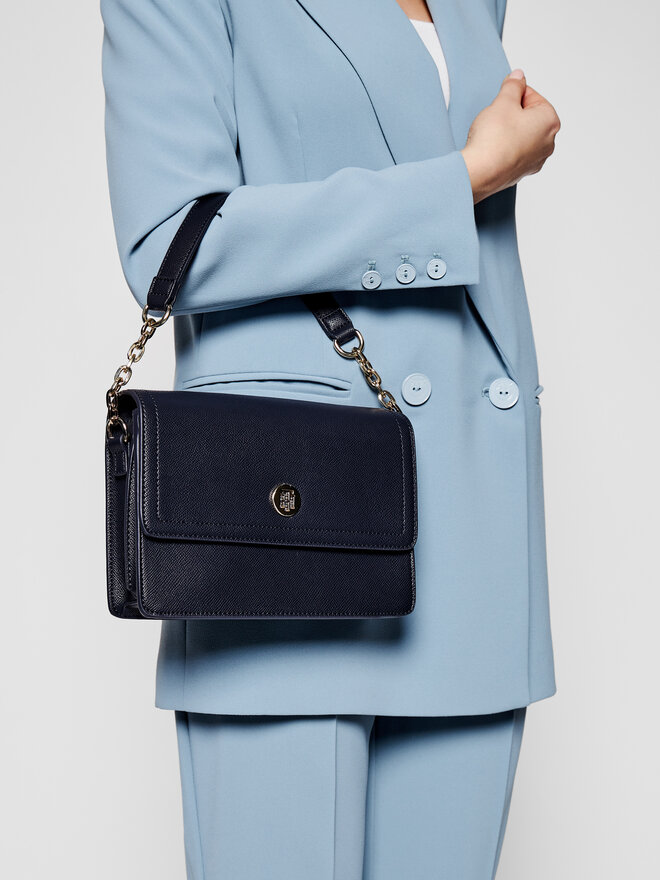 Torebka Tommy Hilfiger Honey Shoulder Bag AW0AW08803 Granatowy eobuwie .pl