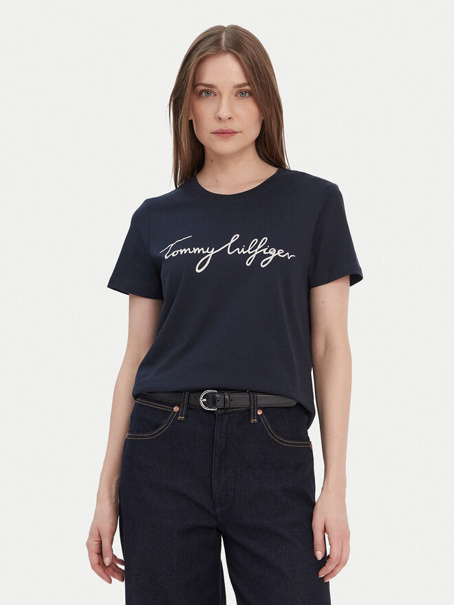 Tommy Hilfiger Tommy Hilfiger T-Shirt Heritage Graphic Tee WW0WW24967 Dunkelblau Regular Fit