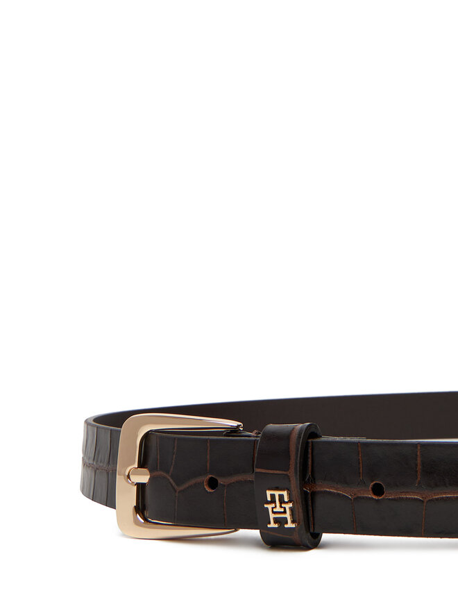 Tommy Hilfiger Дамски колан Tommy Hilfiger Th Libre 2.5 Croc AW0AW17975 Кафяв