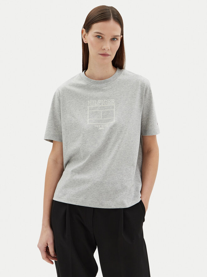 Tommy Hilfiger Tommy Hilfiger Marškinėliai WW0WW45525 Pilka Relaxed Fit