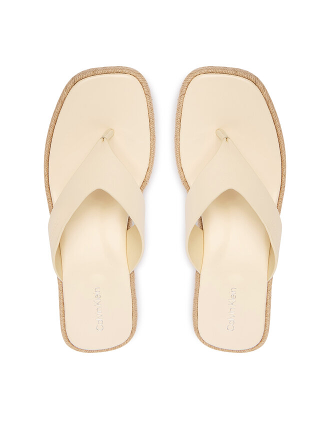Calvin Klein Zehentrenner Calvin Klein Block Heel Espa 50 Thong Lth HW0HW02902 Beige