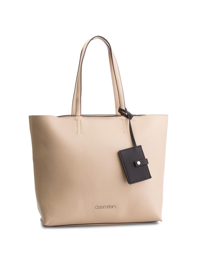 Handtasche Calvin Klein Tack Shopper K60K604833 Beige eschuhe
