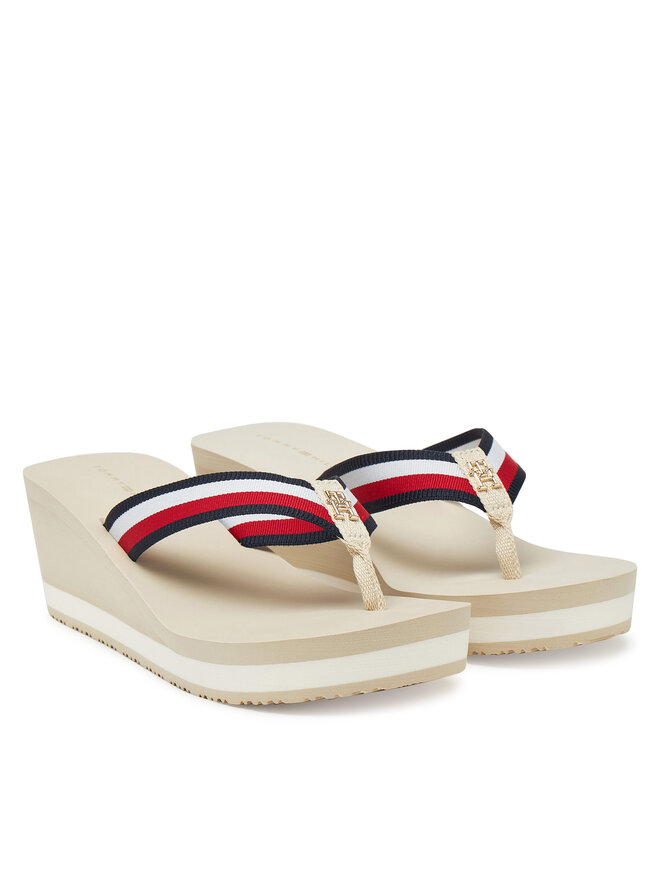 Tommy Hilfiger Chancletas Tommy Hilfiger Th Corporate Wedge Beach Sandal FW0FW08520 Beis