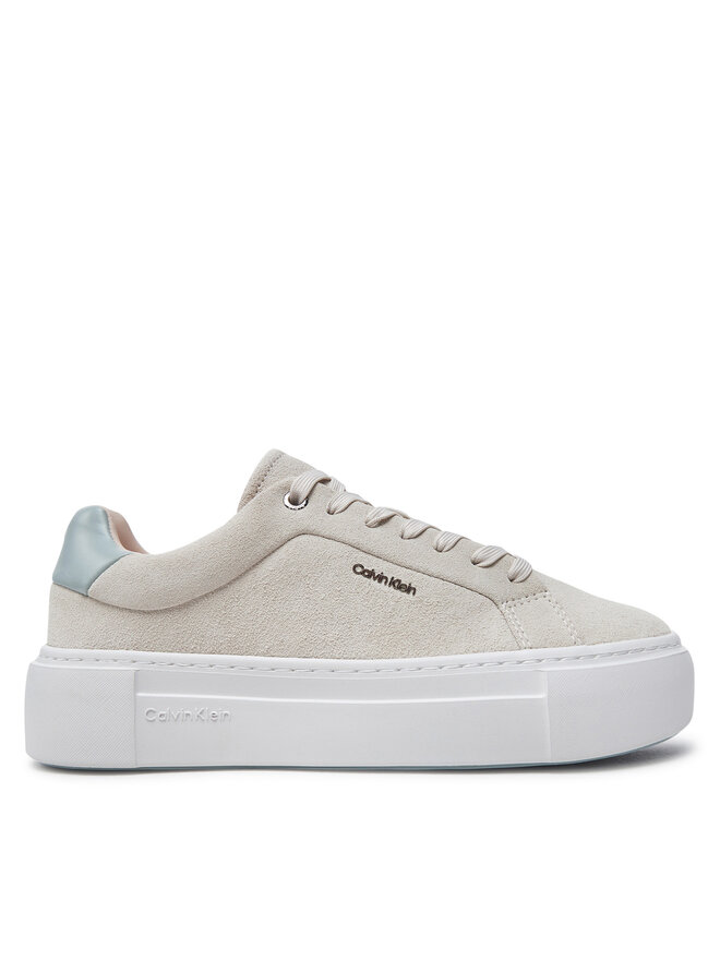 Calvin Klein Sneakersy Calvin Klein Flatform Cup Lace Up W/Ml HW0HW02282 Beżowy