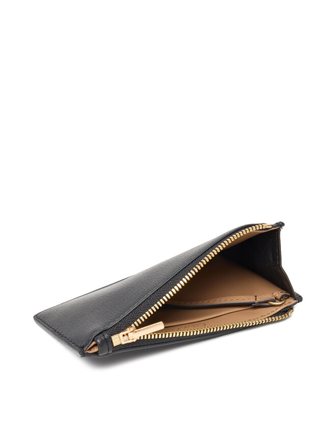 Calvin Klein Liels sieviešu maks Calvin Klein Foil Logo Top Zip Cardcase LV04F1090G Melns