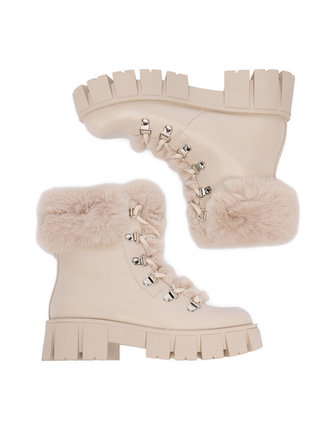 DeeZee Botines planos DeeZee 90190-6 Écru