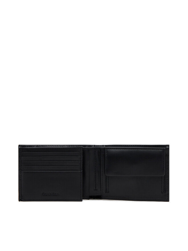 Calvin Klein Pánska peňaženka Calvin Klein Ck Premium Trifold 10Cc W/Coin K50K512849 Čierna