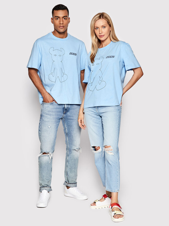 2005 2005 Футболка Unisex Horned Блакитний Relaxed Fit