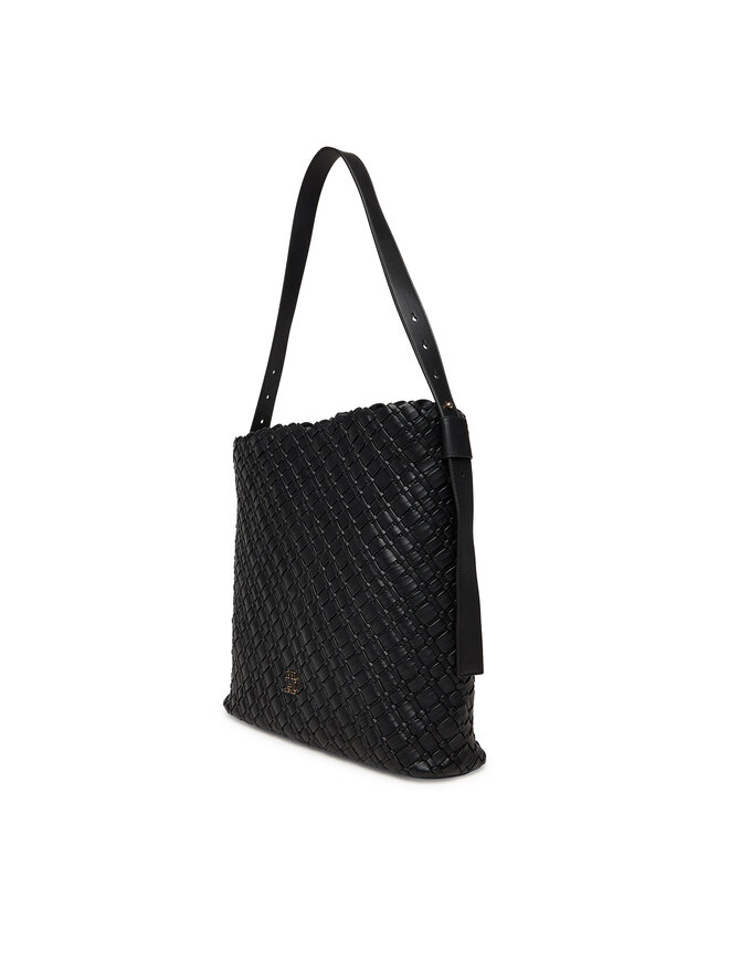 Tommy Hilfiger Handtasche Tommy Hilfiger Th Braided Maxi Hobo AW0AW18161 Schwarz