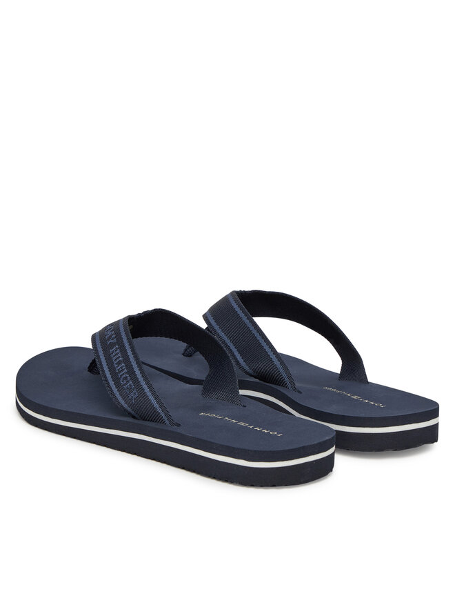 Tommy Hilfiger Japonki Tommy Hilfiger Hilfiger Webbing Beach Sandal FW0FW08515 Granatowy