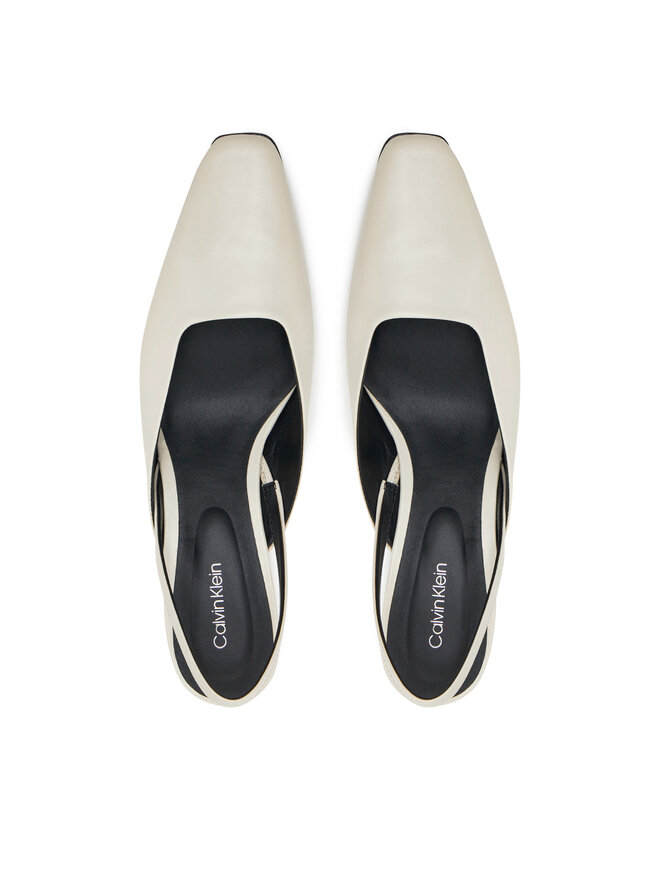 Calvin Klein Sandales Calvin Klein Heel Mule Pump 50 - Lth HW0HW02551 Bēšs