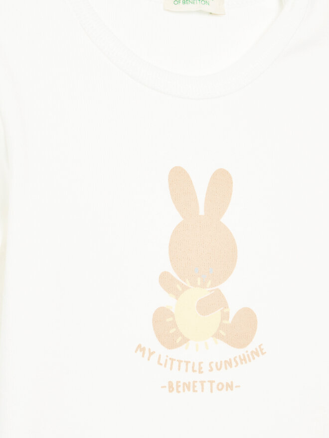 United Colors Of Benetton United Colors Of Benetton T-Shirt 3I9WA1003 Λευκό Regular Fit