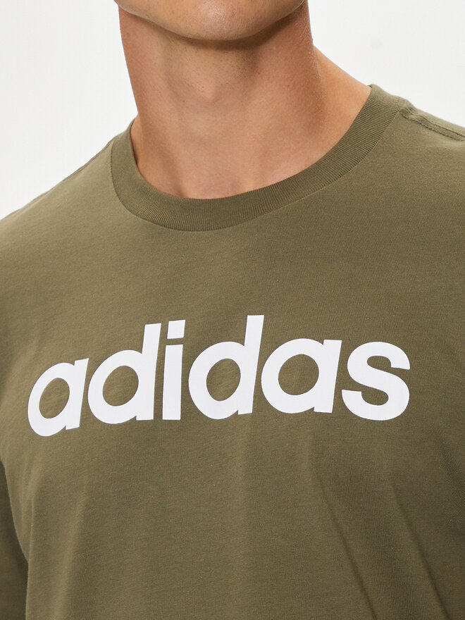 adidas adidas Marškinėliai Essentials Linear Logo IC9280 Žalia Regular Fit