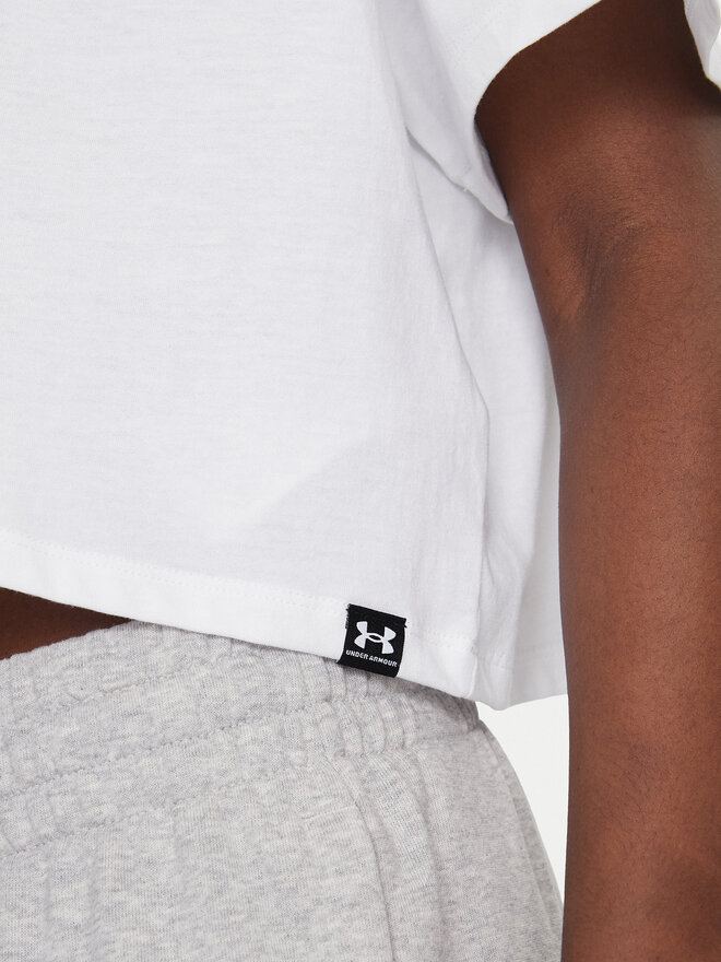 Under Armour Under Armour Marškinėliai Rival 1389721 Balta Loose Fit