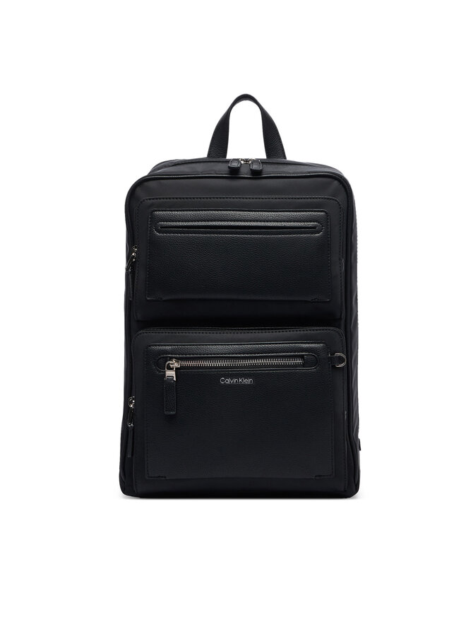 Calvin Klein Rucksack Calvin Klein Ssnl Raised Logo Double Pocket B LV04D3498G Schwarz
