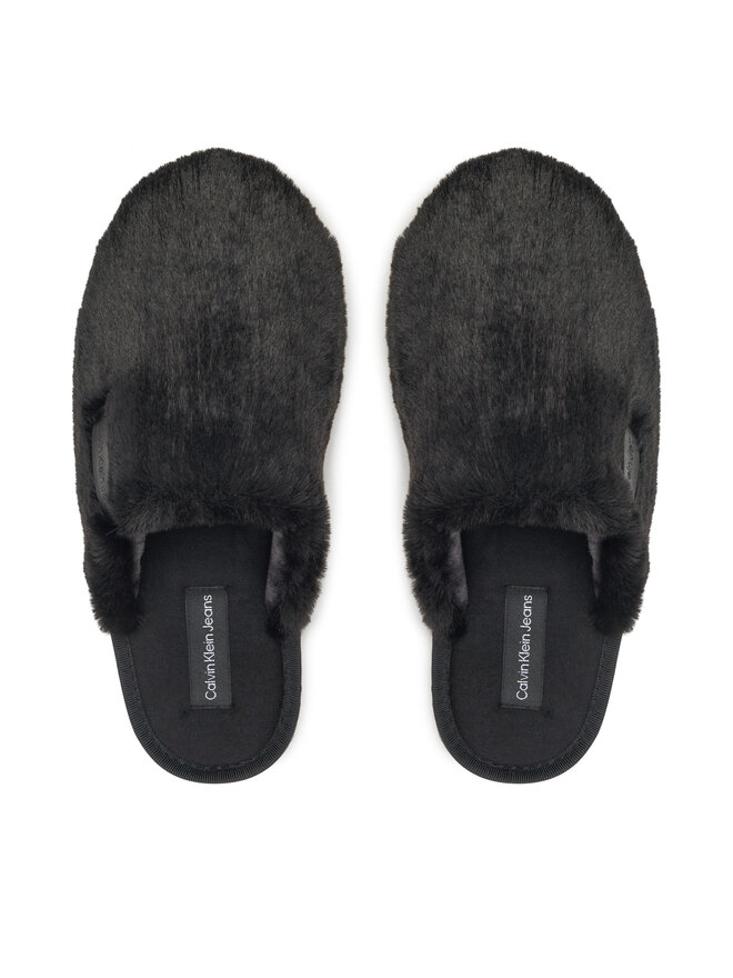 Calvin Klein Jeans Hausschuhe Calvin Klein Jeans Hotel Slipper Fur After Glow YW0YW01593 Schwarz