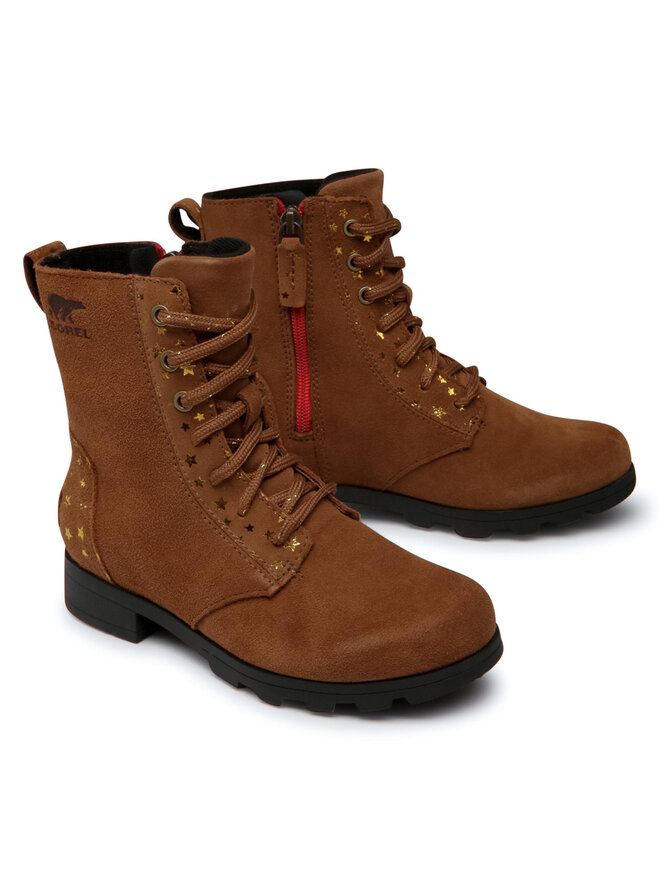 Stiefel Sorel Youth Emelie Short Lace NY3882 Braun eschuhe