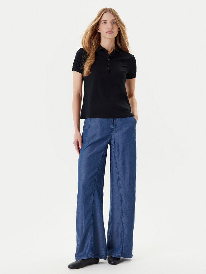 United Colors Of Benetton United Colors Of Benetton Polo marškinėliai 3TQJD300W Juoda Slim Fit