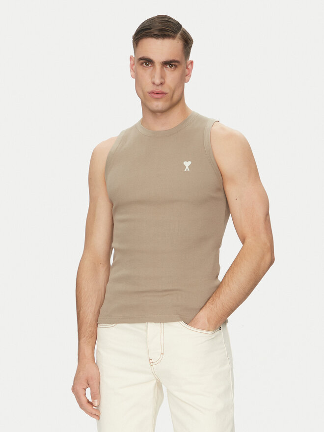 AMI PARIS AMI PARIS Camiseta sin mangas HTK060.JE0117 Caqui Regular Fit