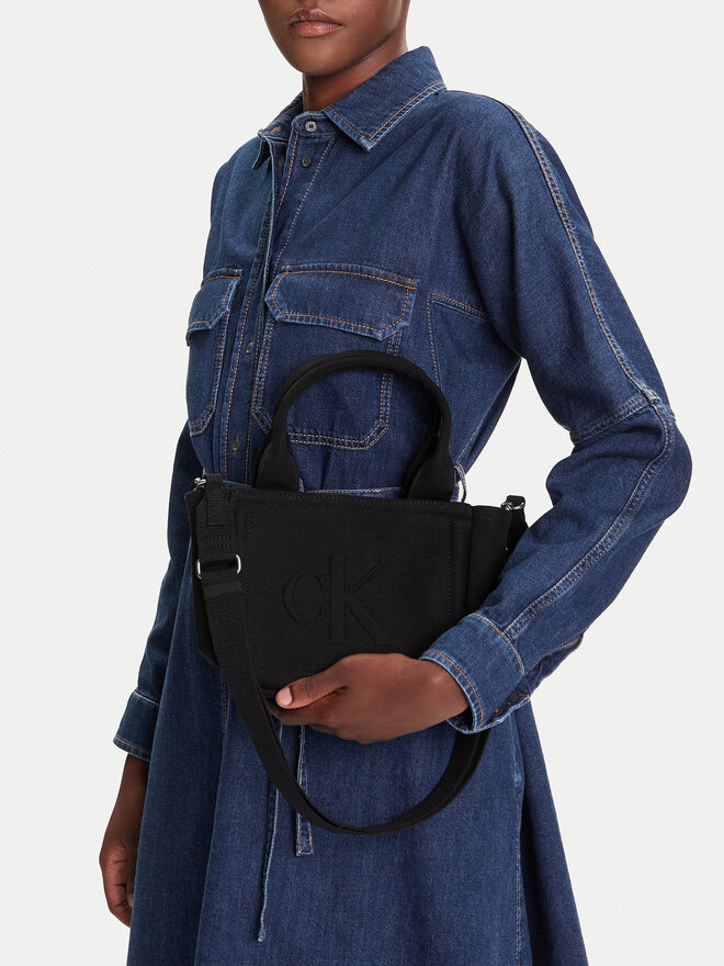 Calvin Klein Jeans Τσάντα Calvin Klein Jeans Summer Canvas Mini Tote LV04K3160G Μαύρο