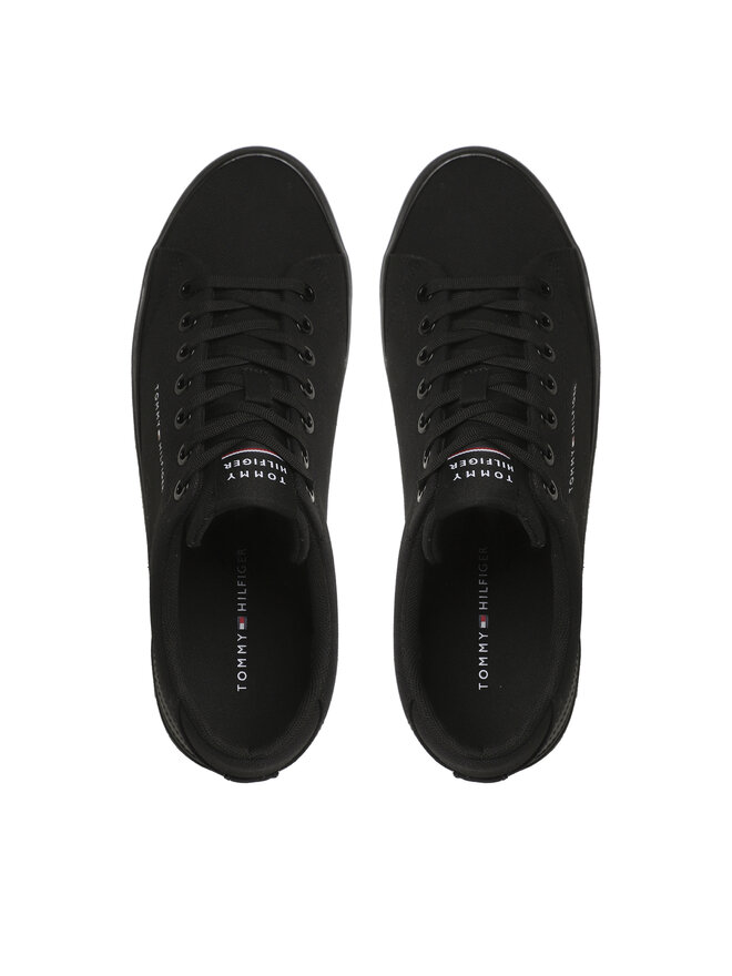 Tommy Hilfiger Tenisice Tommy Hilfiger Th Hi Vulc Core Low Canvas FM0FM04737 Crna