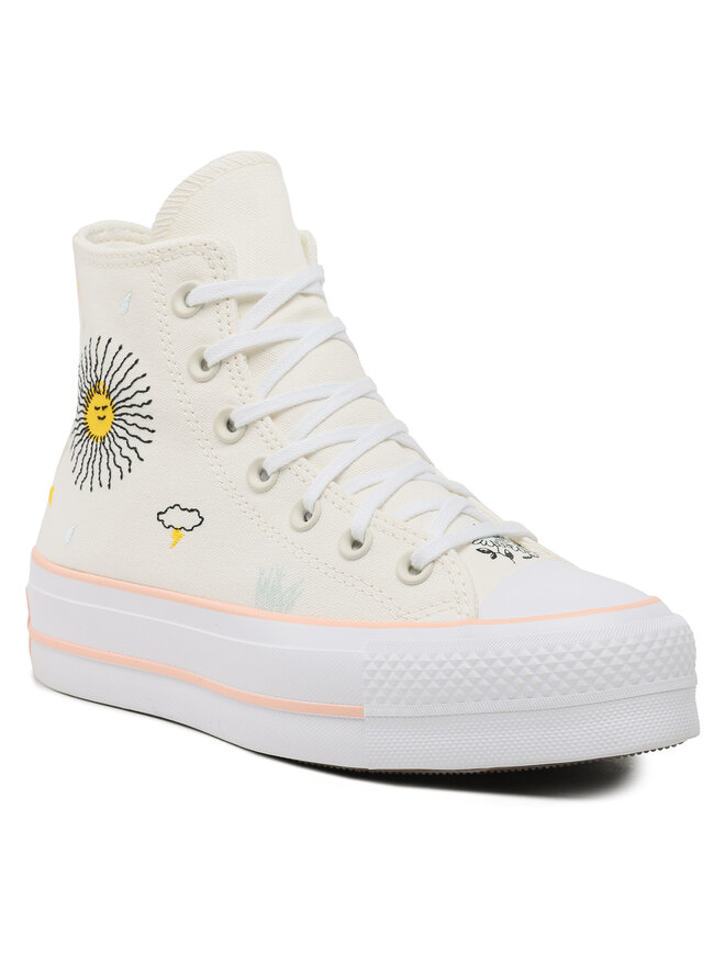 Converse Plátěnky Converse Chuck Taylor All Star Lift Hi A03516C Écru