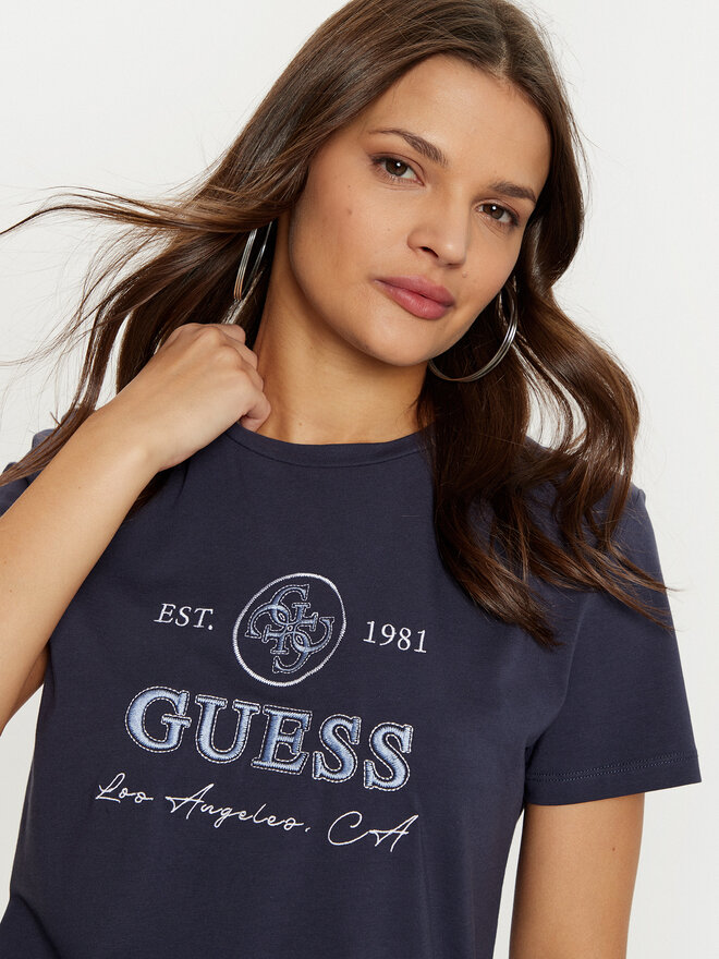 Guess Guess Marškinėliai V5RI05 J1314 Tamsiai mėlyna Regular Fit