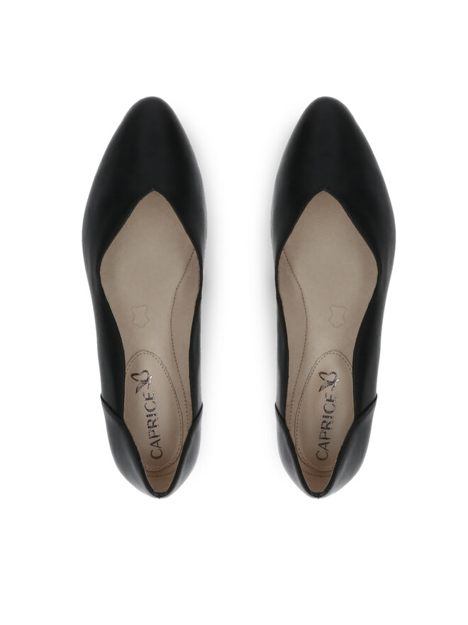 CAPRICE Elegante damesballerina's van leer, Black Nappa, 36 EU