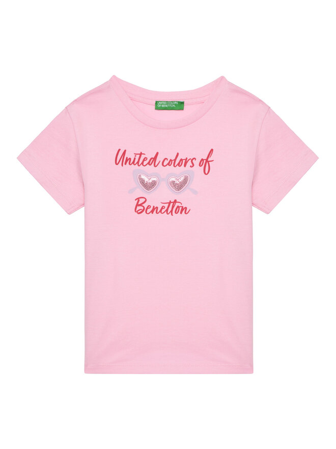 United Colors Of Benetton United Colors Of Benetton Marškinėliai 3I1XG10JB Rožinė Regular Fit