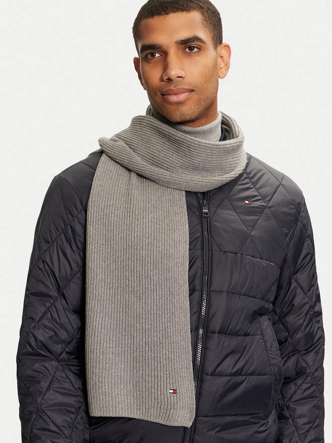 Tommy Hilfiger Šál Tommy Hilfiger Flag AM0AM12847 Šedá