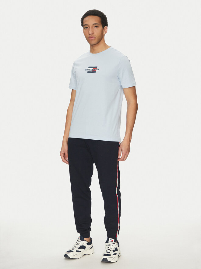 Tommy Hilfiger Tommy Hilfiger Camiseta Flag Box MW0MW38636 Celeste Regular Fit