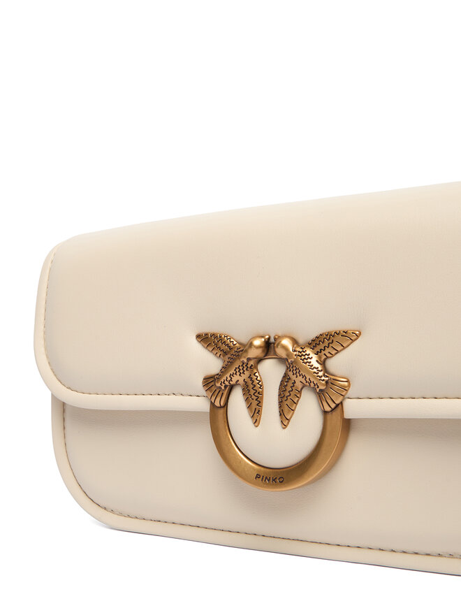 PINKO Дамска чанта PINKO Love Box Baguette Al 25-26 PLTT 105083 A26L Екрю